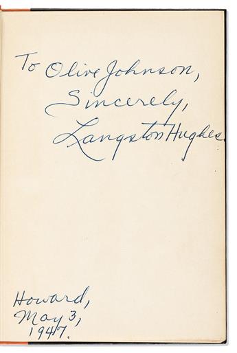 HUGHES, LANGSTON. Two items, each Signed: Shakespeare in Harlem * Program for Howard University forum with Hughes.